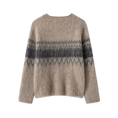 Lunivop Women's Soft Knitted Pullover Women Fashion Long Sleeve Vintage Jacquard Sweater New Casual Loose Knitwear Tops 