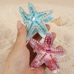 Lunivop New Beach Starfish Hair Claw Luxury Blue Pink Rhinestone High-End Hair Clip Vacation Shark Clip Hairpin for Women Hair Accessory