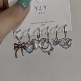 Lunivop New Y2K Irregular Pentagram Earrings set Women's Sweet Cool Hottie Fashion Star Tassel Earring Party Jewelry Gifts