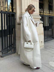 Lunivop Turn-down Collar Single-Breasted Jackets Women Casual Loose Long Sleeved Coats Female Autumn Solid Long High Streetwear Tops