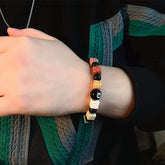 Lunivop New Trendy Personality Black Eight Dice Beaded Bracelet for Women Niche Design Volcano Stone Bracelet Elegant Cool Party Jewelry