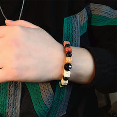 Lunivop New Trendy Personality Black Eight Dice Beaded Bracelet for Women Niche Design Volcano Stone Bracelet Elegant Cool Party Jewelry