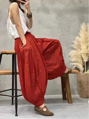 Lunivop Slimming Summer Thin Breathable Linen Wide Leg Knife Pants Casual Pants Women's Lantern Pants Artistic Patchwork Drapey Sle
