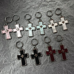 Lunivop Stainless steel large cross earrings