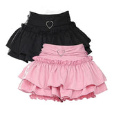 Lunivop Harajuku Gothic Mini Skirts Women Y2k Black Vintage Punk Ruffle Cake Skirt Pink Sweet Japanese Style Street Short Skirt