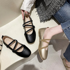 Lunivop High Quality Women's Shoes New Shallow Cut Flat Sole Shoes for Women Korean Style Fashion Soft Sole Mary Jane Shoes Zapatos