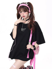 Lunivop Back Bow Y2K T Shirt Women Pure Cotton Streetwear Short Sleeve Tees American Retro Loose O Neck Casual Harajuku Female Tops