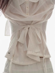 Lunivop Women Clothing Sweet T Shirts Peter Pan Collar Bandage Bow Camisetas Ropa Mujer Short Sleeve Tunic Tees Sweet Summer Tshirt