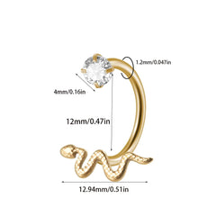 Lunivop 1PC 316L Surgical Steel Snake Horseshoe Barbell Labret Ring Lip Rings Ear Cartligae Tragus Helix Earrings Daith Piercing Jewelry