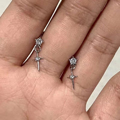 Lunivop Goth Y2K Cute Sweet Cool Crystal Zircon Cross Star Pendant Earrings For Women Men Punk Grunge Jewelry Accessories
