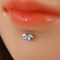 Lunivop 4pcs Professional Piercing Kit, Zirconia Flat Back Labret Lip Cartilage Studs, Bulk Supply for Jewelry Stores