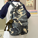 Lunivop Camouflage Backpacks For Women Large Capacity Waterproof Nylon School Bags Unisex Graffiti Leisure Or Travel Bags Green Satchels