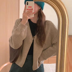 Lunivop One Button Cardigan for Women Long Sleeve Single Button Up Plain Sweater Jacket Shrug Cardigan Teen-girl Y2K Outfit