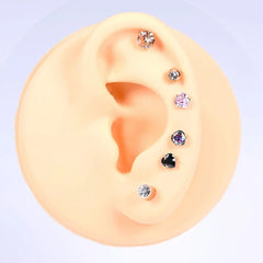 Lunivop 2PCSLove Heart Cartilage Earring Cartilage Piercing Jewelry Forward Helix Earrings Cartilage Hoop Earring Helix Piercing Jewelry