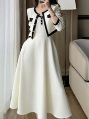 Lunivop Women Short Coat A-Line Midi Camisole Dresses Spring Elegant 2-Piece Dress Set for Lady Slim Korean New Fashion Female Suit New