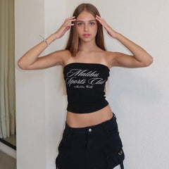 Lunivop Letter Prnt Slim Camis High Waist Corset Tops Stretchy Y2K Streetwear Party Club Summer Korean Beachwear Casual Clothes