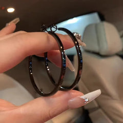 Lunivop Kpop Gothic Y2K EMO Punk Hip Hop Rock Black Metal Hoop Earrings For Men Women Fashion Retro Cool Grunge Jewelry Accessories Gift