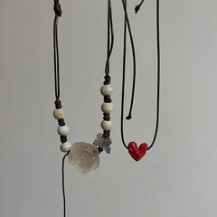 Lunivop Camellia Pendant Necklace Elegant Camellia Flower Choker Floral Jewelry Women