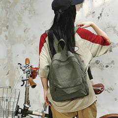 Lunivop Brand High Quality Canvas Backpacks Women Solid 100% Cotton School Bags Soft Green Satchels Small Cloth Leisure Or Travel Bags