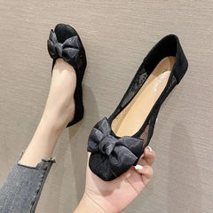 Lunivop Summer With Bow Square Toe Shoes for Women Vacation Non Slip On Offer Lastest High Quality Fashion Casual Woman Flats Sale