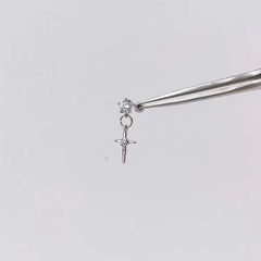 Lunivop Goth Y2K Cute Sweet Cool Crystal Zircon Cross Star Pendant Earrings For Women Men Punk Grunge Jewelry Accessories