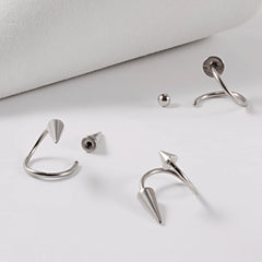 Lunivop 1PC 361L Surgical Steel Spiral Spiral Twisted Lip Ring Labret Ring Piercing Punk Spike Nose Ring Eyebrow Tongue Piercing Jewelry