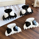 Lunivop Korean Black Bowkont Hair Claw For Women Minimalist Shark Clip Back Head Hair Clip Daily Party Cute Hair Accessories