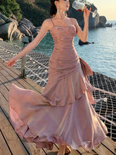 Lunivop Elegant Ruffles Party Dress for Women Sexy Spaghetti Strap Sleeveless Princess Evening Dresses Summer Holiday Beach Vestidos New