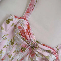 Lunivop 2025 Spring And Summer New Floral Lace Trim Sweet Women Dress Corset Style Sleeveless Elegant Dresses Female