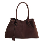 Lunivop Elegant Faux Suede Handbags Women England Style Solid Casual Totes Large Capacity Designer Shoulder Bags Lady Retro Female Bags