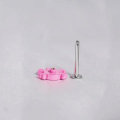 Lunivop Skull Pink Black Lip Studs Labret Rings Earrings Titanium Steel Sweet and Cool Babes Lip Piercing Jewelry