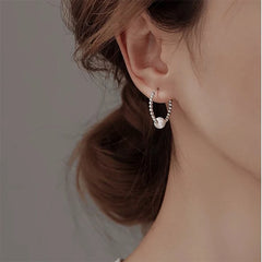 Lunivop New Fashion Simple Exquisite Pearl Stainless Steel Bead Earrings for Women Niche Design Elegant Party Jewelry Gifts