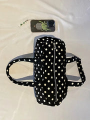 Lunivop New Korean Sle Large Capaci Polka Dot oulder Bag Casual Travel Handbag Women's Tote Bag Bla White Cute Trend