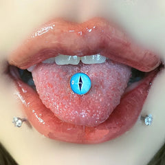 Lunivop Demon Eye Anti-Allergy Surgical Stainless Steel Tongue Rings for Women Men Tongue Barbells Fashion Piercing Body Jewelry