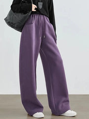Lunivop Women Streetwear Purple Sweatpants Loose High Waist Vintage Fall Wide Leg Pant Casual Retro Pockets American Y2K Female Trousers