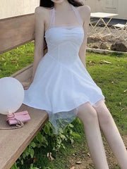 Lunivop Strapless Backless White Mini Dress Female Sexy Y2K Korean Fashion Women Dresses Casual Black Short Party One Piece Dress