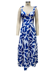 Lunivop Summer Print Long Dress Women Clothing Lace Up Party Dresses Pattern Spaghetti Strap Ladies V-Neck Beach Sundress