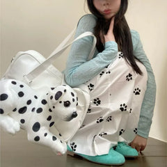 Lunivop Harajuku Aesthetic Y2k Shoulder Bags Women Hot Girl Uniform Spotted Dog Cute Handbag Female Vintage Casual Messenger Bag