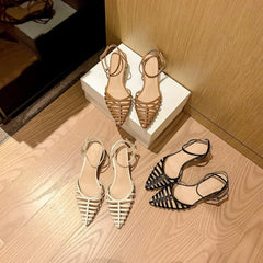 Lunivop Retro Sexy Sandals Summer New Women's Shoes Roma Fashion Design Pointed Hollow Out Sandals Shoes for Women Zapatos De Mujer