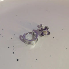 Lunivop New Trendy Star Zirconia Stud Earrings for Women Girls Hiphop Punk Cool Star Hoop Earrings Party Jewelry Gift