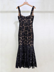 Lunivop Fashion Sexy Dress Women's Strap Lace Waist Cinching Fishtail Dress Dresses 2025 Summer New Tide