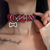 Lunivop Goth Vintage Red Choker Collar Chain Necklace For Women Fashion Punk Delicate Unique Y2K Jewelry Cool Stuff Couple Accessories