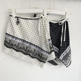 Lunivop Minority Panelled Lace Polka Dot Skirts One-piece Lace Up Korea Chic Ins Slim Faldas Streetwear Design New Fart Curtain