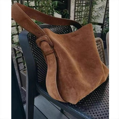 Lunivop Commuter Underarm Bags Retro Single Shoulder Crossbody Large Capacity Faux Suede Tote Bag for Men and Women