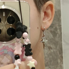 Lunivop Kpop Gothic Charm Heart Star Sun Cross Crystal Pendant Earrings For Women Men Vintage Hiphop Punk Grunge Y2K Jewelry Accessories