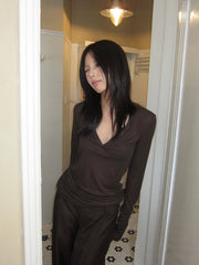 Lunivop Y2k Japanese T Shirt Women V Neck Solid Casual Tops Vintage Grunge Tops Streetwear American Retro Tshirts E-girls 2000s