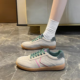 Lunivop Spring and Autumn New Women's Casual Sports Shoes Fashion Color blocked Lace up Running Shoes Outdoor Flat Shoes