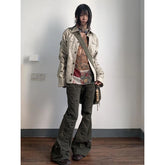 Lunivop Autumn Women'S Y2K High Street Vibe Wind Pleated Straight Leg Casual Pants Design Sense Drawstring Loose Micro Flared Pants