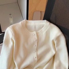 Lunivop Simple Office Lady Lace Up Patchwork Cardigan Korea Chic Age Reduction Sweet Lace Jumper Slim Waist Lace Up All-match Top
