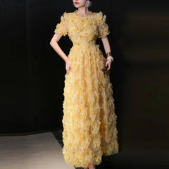 Lunivop Fashion Casual Printed Dress Women's Lotus Leaf Edge Short Sleeve Dresses 2025 Summer New Tide